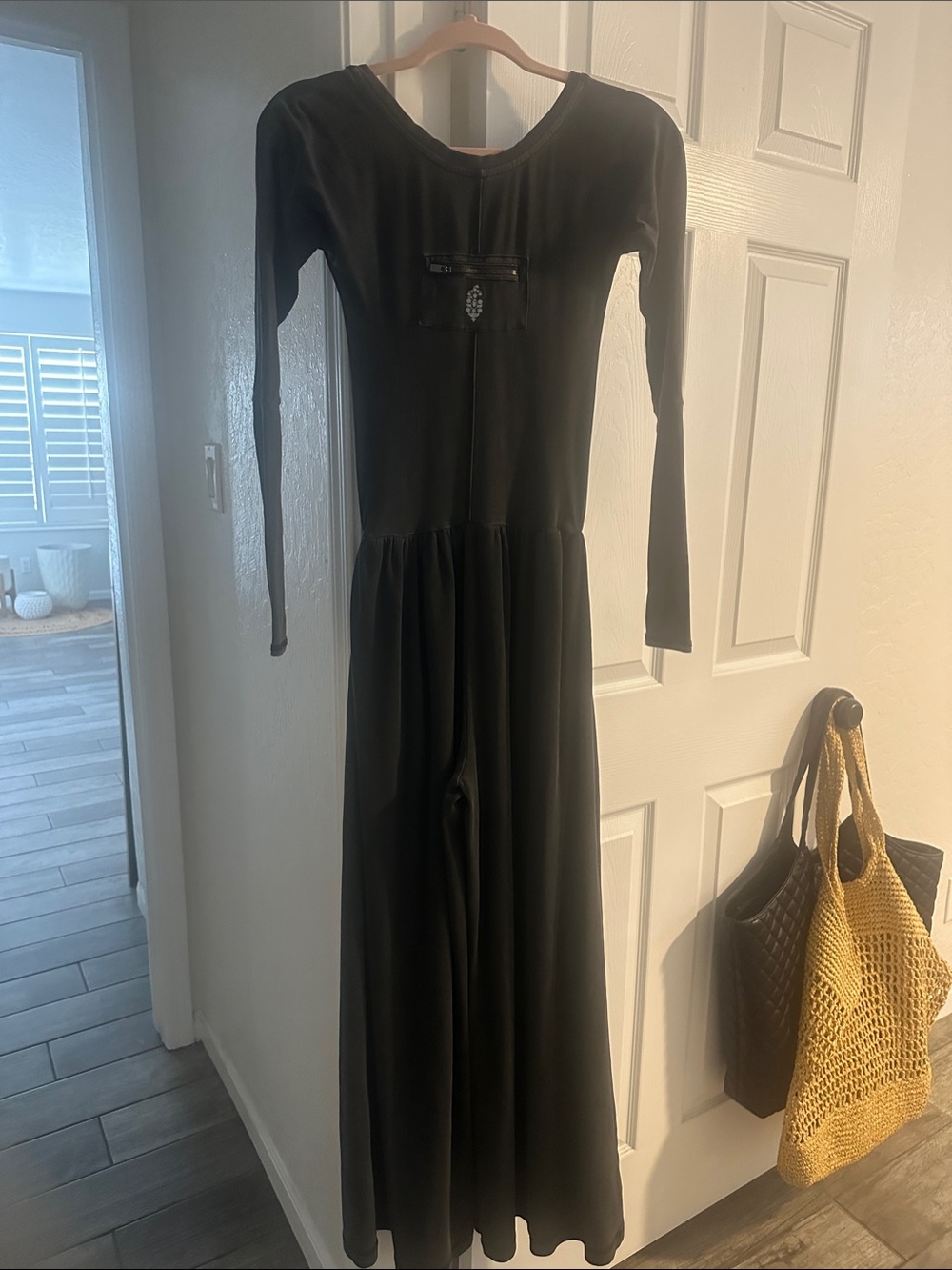 Free people movement Black gray Long-Sleeve romper